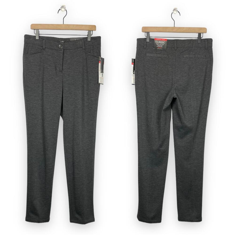 Rafaella | NWT Classic Fit Slimming Black & Gray Printed Career Dress Pants